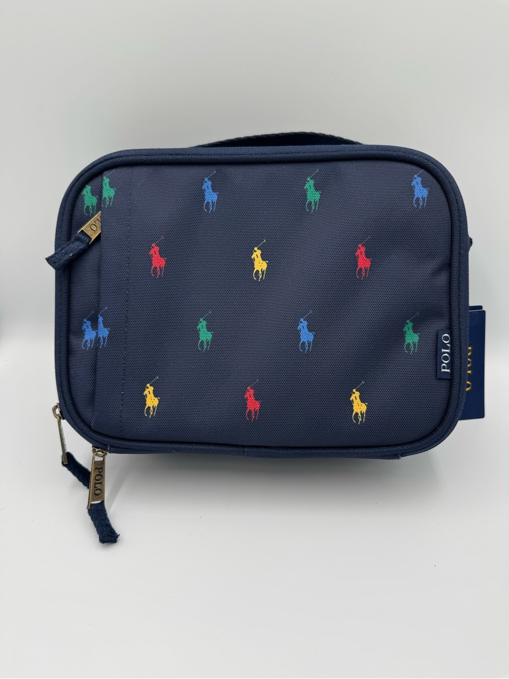 POLO by Ralph Lauren Navy Multi-Color Logo Insulated Lunch Tote- 🆕 with tags!